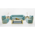  Furniture Line The German Cut Stationary Fabric Sofa Amsterdam Vivid Blue Sofa - Blue IMAGE 2