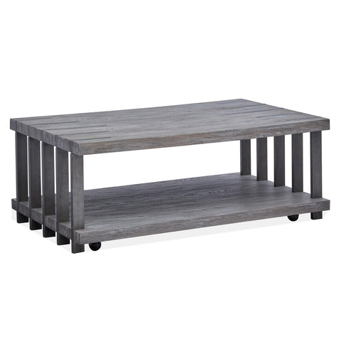  Magnussen Eldridge T4917-43 Rectangular Cocktail Table with Casters IMAGE 1