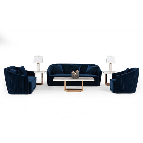  VIG Furniture Divani Casa Palomar 75534 Loveseat - Blue/Brass IMAGE 5