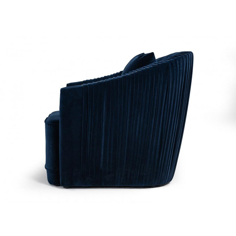 VIG Furniture Divani Casa Palomar Stationary Fabric Chair Divani Casa Palomar 75534 Chair - Blue/Brass IMAGE 4