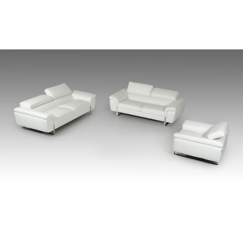 VIG Furniture David Ferarri Highline Italian Stationary Leather Loveseat David Ferarri Highline Italian 71503 Loveseat - Snow White IMAGE 3