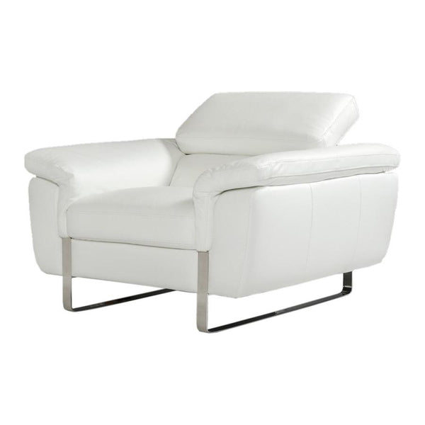 VIG Furniture David Ferarri Highline Italian Stationary Leather Chair David Ferarri Highline Italian 71503 Chair - Snow White IMAGE 1