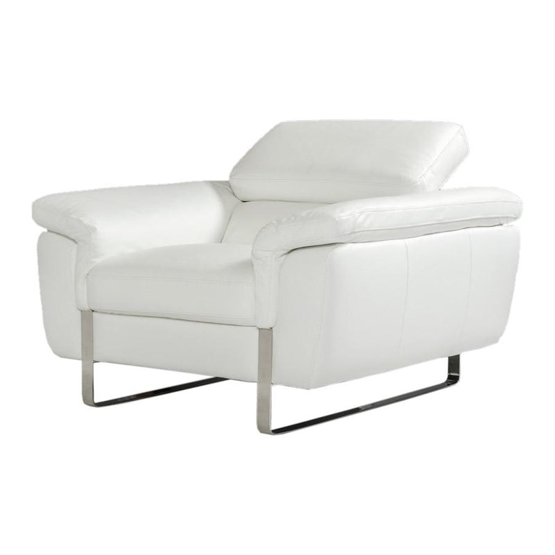 VIG Furniture David Ferarri Highline Italian Stationary Leather Chair David Ferarri Highline Italian 71503 Chair - Snow White IMAGE 1