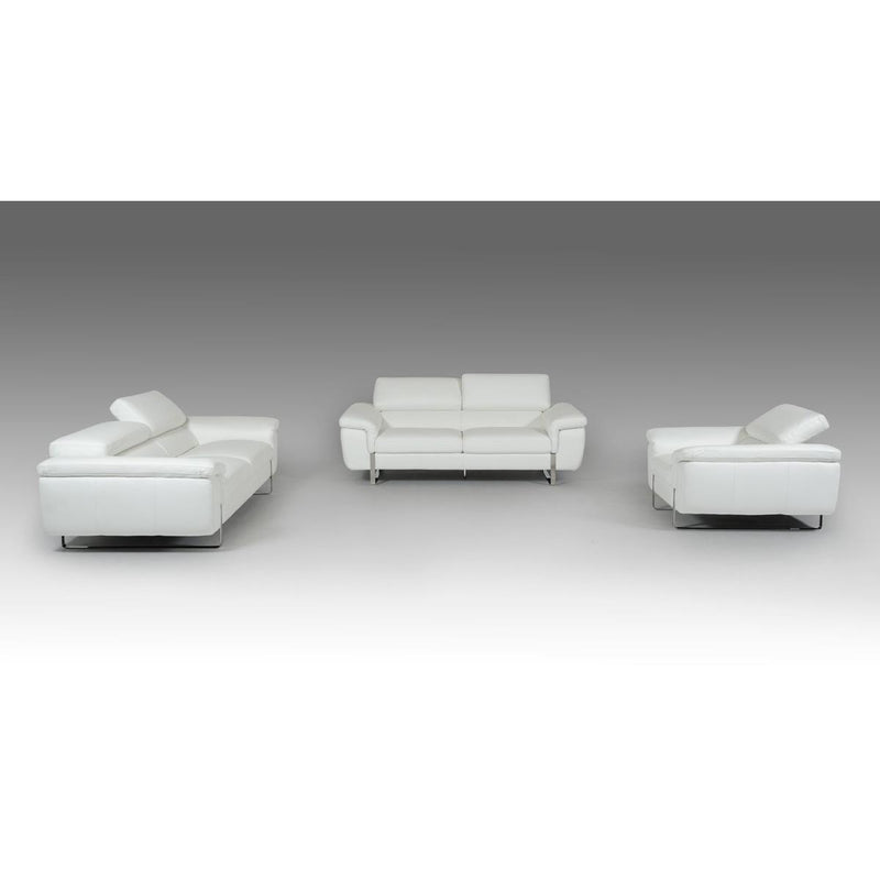 VIG Furniture David Ferarri Highline Italian Stationary Leather Chair David Ferarri Highline Italian 71503 Chair - Snow White IMAGE 2