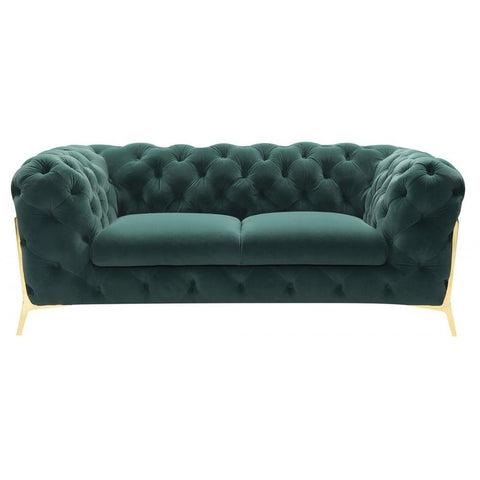  VIG Furniture Divani Casa Sheila 77575 Loveseat - Emerald Green IMAGE 1