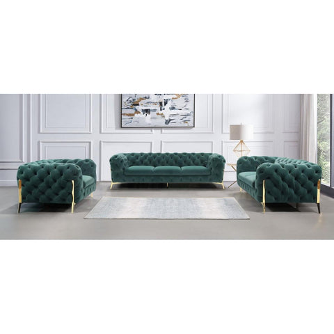  VIG Furniture Divani Casa Sheila 77575 Loveseat - Emerald Green IMAGE 6
