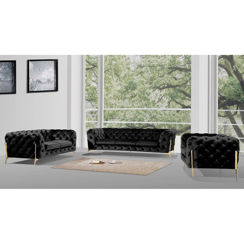 VIG Furniture Divani Casa Sheila Stationary Fabric Loveseat Divani Casa Sheila 75345 Loveseat - Black IMAGE 6