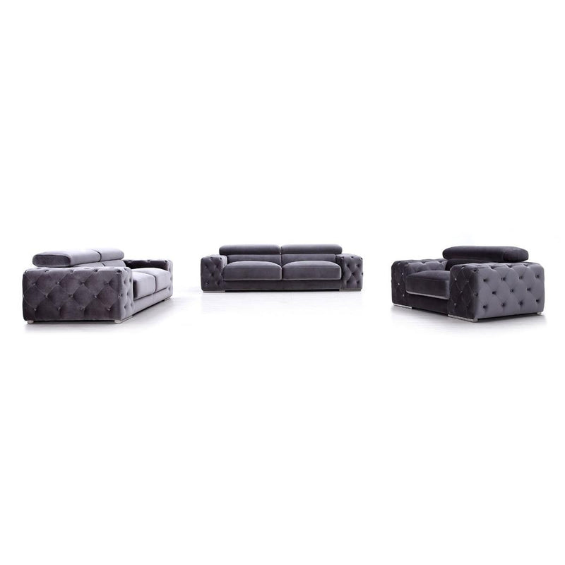 VIG Furniture Divani Casa Trisha Stationary Fabric Sofa Divani Casa Trisha 74334 Sofa - Grey IMAGE 7