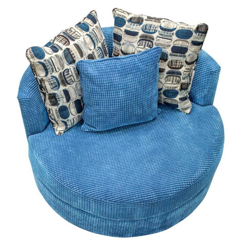  Elite Sofa Designs Lennox Swivel Fabric Chair Lennox Swivel Chair - Bubble Teal IMAGE 4