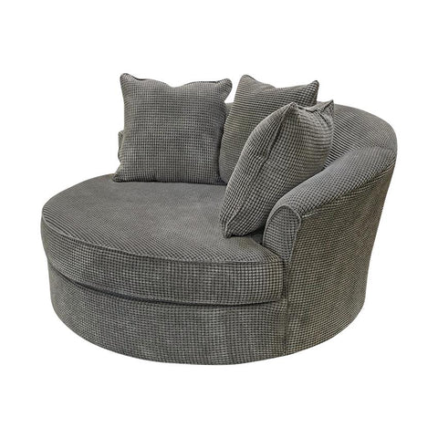  Elite Sofa Designs Lennox Swivel Fabric Chair Loop Swivel Chair - Bubble Charcoal IMAGE 2