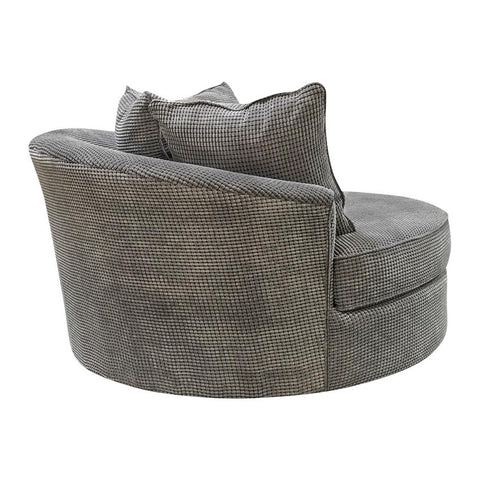  Elite Sofa Designs Lennox Swivel Fabric Chair Loop Swivel Chair - Bubble Charcoal IMAGE 4