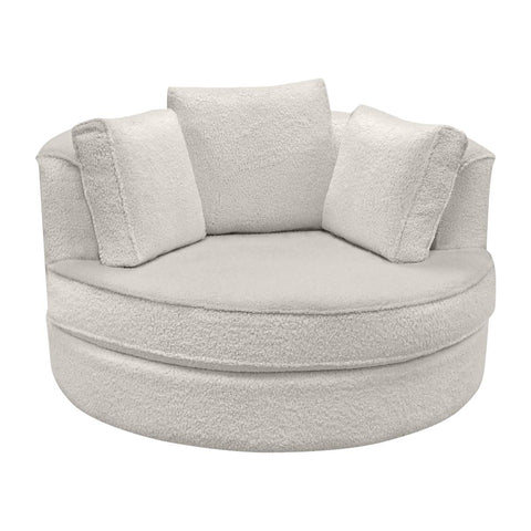  Elite Sofa Designs Nest Swivel Fabric Chair Nest Swivel Chair - Sheepskin Natural IMAGE 1