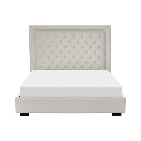 Elite Sofa Designs Daytona Queen Upholstered Panel Bed Daytona Queen Panel Bed - Everglade Ivory IMAGE 1