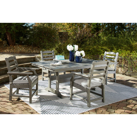  Signature Design by Ashley Visola P802-625 Rectangular Dining Table with Umbrella Option IMAGE 6