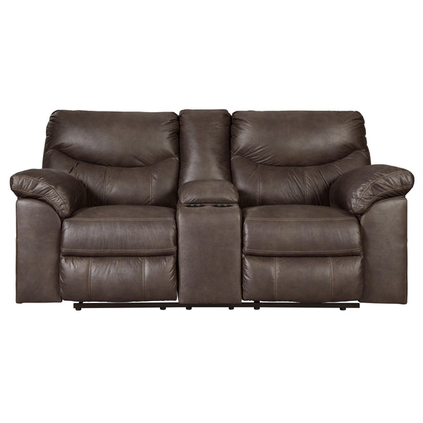 Signature Design by Ashley Boxberg Reclining Leather Look Loveseat with Console 3380394C IMAGE 1