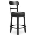 Signature Design by Ashley Valebeck D546-624 Upholstered Swivel Barstool IMAGE 1