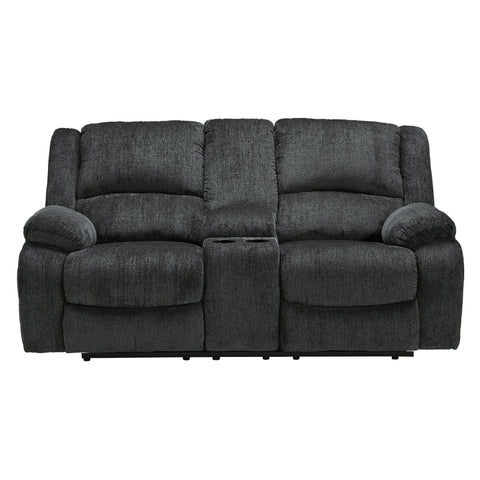  Signature Design by Ashley Draycoll 7650496C Double Reclining Power Loveseat with Console IMAGE 1