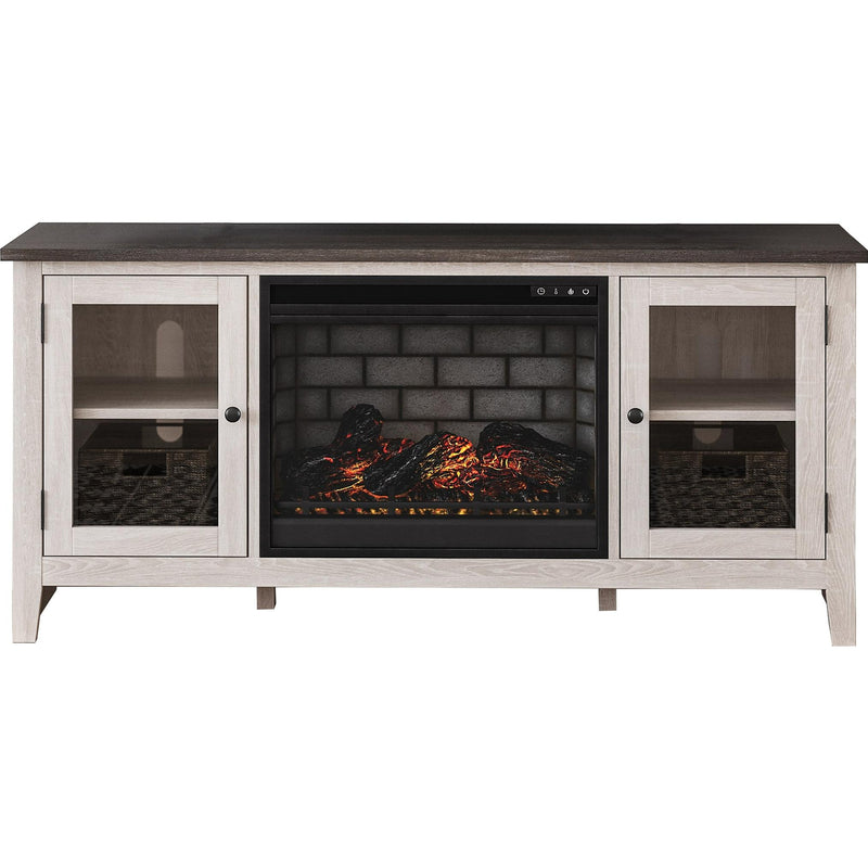  Signature Design by Ashley Dorrinson W287W3 60" TV Stand with Electric Fireplace IMAGE 1