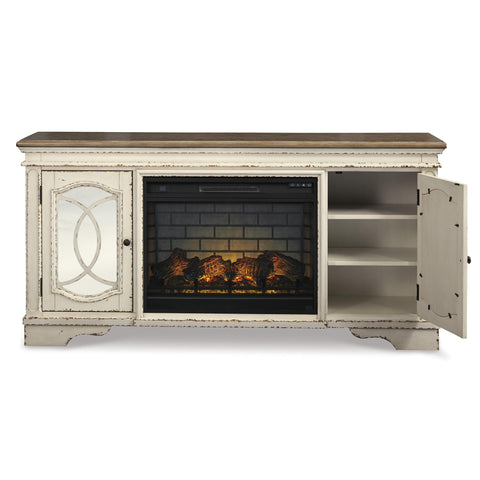  Signature Design by Ashley Realyn W743W2 74" TV Stand with Electric Fireplace IMAGE 2