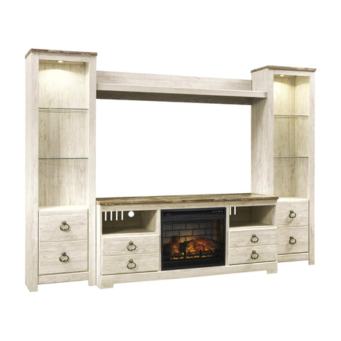  Signature Design by Ashley Willowton W267W9 4 pc Entertainment Center with Electric Fireplace IMAGE 1