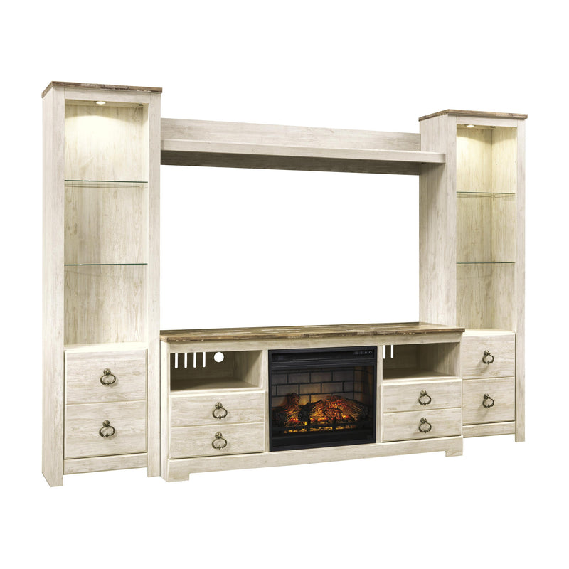  Signature Design by Ashley Willowton W267W9 4 pc Entertainment Center with Electric Fireplace IMAGE 1
