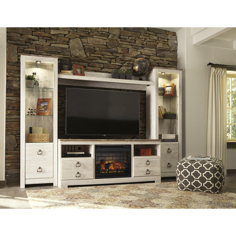 Signature Design by Ashley Willowton W267W9 4 pc Entertainment Center with Electric Fireplace IMAGE 2