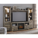  Signature Design by Ashley Trinell W446W8 4 pc Entertainment Center with Electric Fireplace IMAGE 2