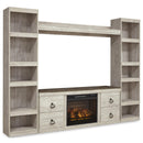  Signature Design by Ashley Willowton EW0267W9 4 pc Entertainment Center with Electric Fireplace IMAGE 1