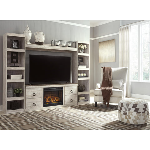  Signature Design by Ashley Willowton EW0267W9 4 pc Entertainment Center with Electric Fireplace IMAGE 2