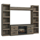  Signature Design by Ashley Trinell EW0446W9 4 pc Entertainment Center with Electric Fireplace IMAGE 1