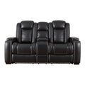  Signature Design by Ashley Party Time 3700318C Power Reclining Loveseat w/ Console and ADJ Headrest IMAGE 1