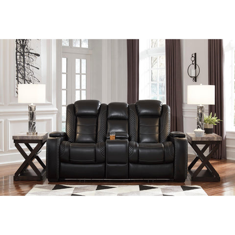  Signature Design by Ashley Party Time 3700318C Power Reclining Loveseat w/ Console and ADJ Headrest IMAGE 4