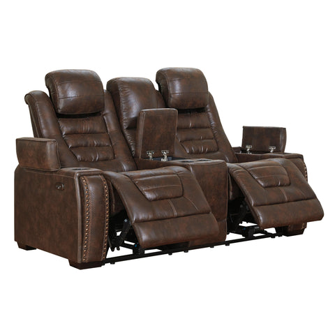  Signature Design by Ashley Game Zone 3850118C Power Reclining Loveseat w/ Console and ADJ Headrest IMAGE 2