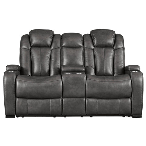  Signature Design by Ashley Turbulance 8500118C Power Reclining Loveseat w/ Console and ADJ Headrest IMAGE 1