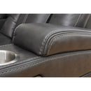 Signature Design by Ashley Turbulance Power Reclining Leather Look Loveseat with Console 8500118C IMAGE 7