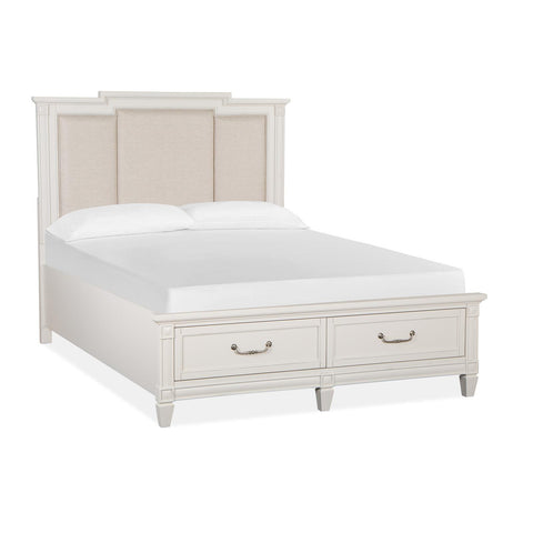  Magnussen Willowbrook B5324-55A Complete Queen Panel Storage Bed w/Upholstered Headboard IMAGE 1