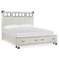  Magnussen Harper Springs B5321-58A Queen Panel Storage Bed with Metal/Wood Headboard IMAGE 1