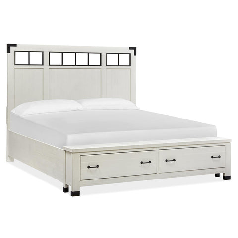  Magnussen Harper Springs B5321-58A Queen Panel Storage Bed with Metal/Wood Headboard IMAGE 1