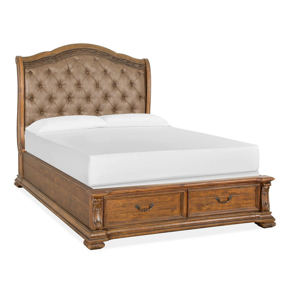 Magnussen Durango B5133-52A Complete Queen Sleigh Storage Bed w/Upholstered HB IMAGE 1