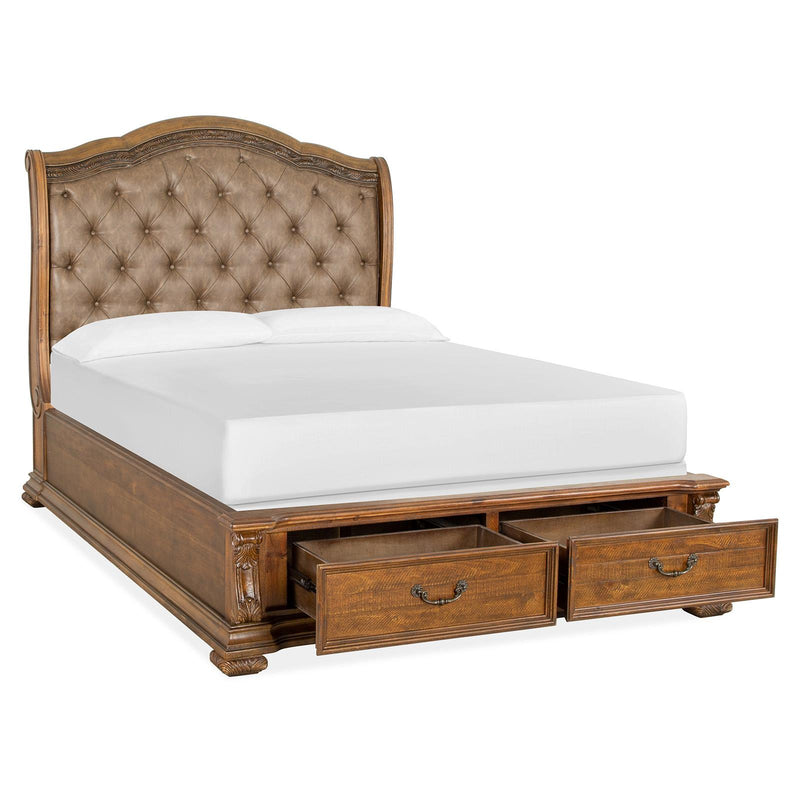 Magnussen Durango B5133-52A Complete Queen Sleigh Storage Bed w/Upholstered HB IMAGE 2