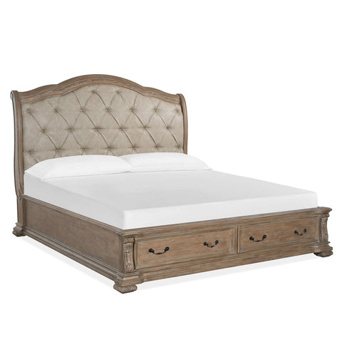  Magnussen Marisol B5132-52A Complete Queen Sleigh Storage Bed w/Upholstered HB IMAGE 1