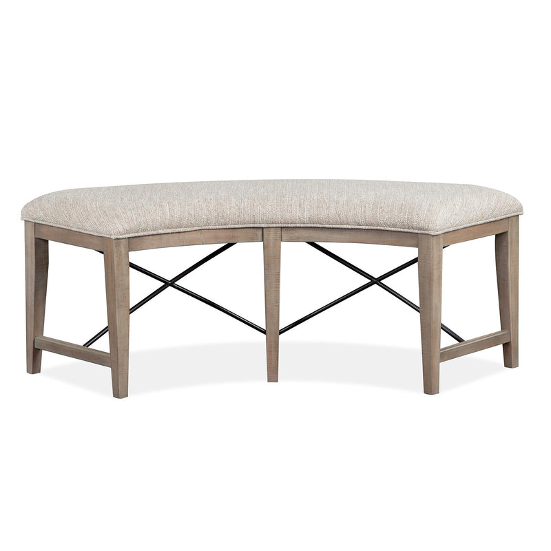 Magnussen Paxton Place D4805-67 Curved Bench with Upholstered Seat IMAGE 2