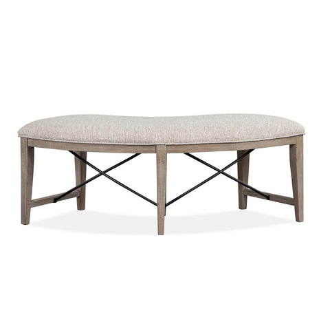  Magnussen Paxton Place D4805-67 Curved Bench with Upholstered Seat IMAGE 3
