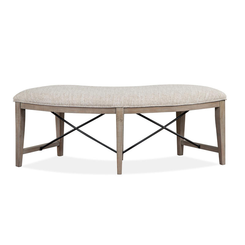 Magnussen Paxton Place D4805-67 Curved Bench with Upholstered Seat IMAGE 3
