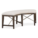 Magnussen Westley Falls D4399-67 Curved Bench with Upholstered Seat IMAGE 1