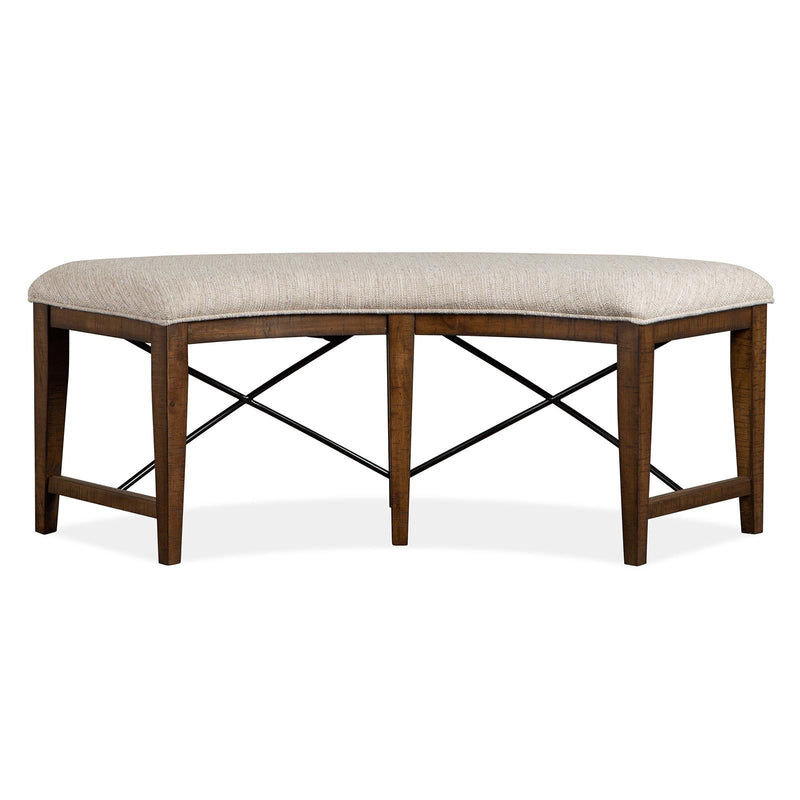 Magnussen Bay Creek D4398-67 Curved Bench with Upholstered Seat IMAGE 2