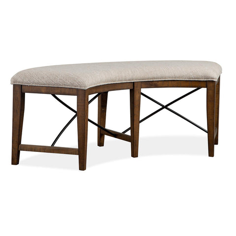  Magnussen Bay Creek D4398-67 Curved Bench with Upholstered Seat IMAGE 3