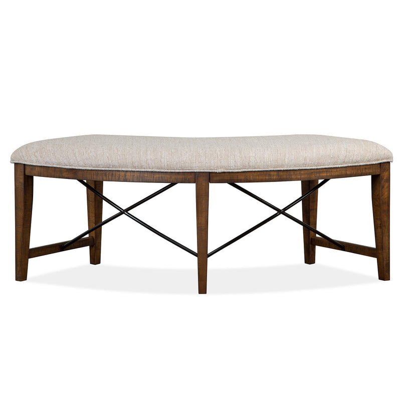 Magnussen Bay Creek D4398-67 Curved Bench with Upholstered Seat IMAGE 4
