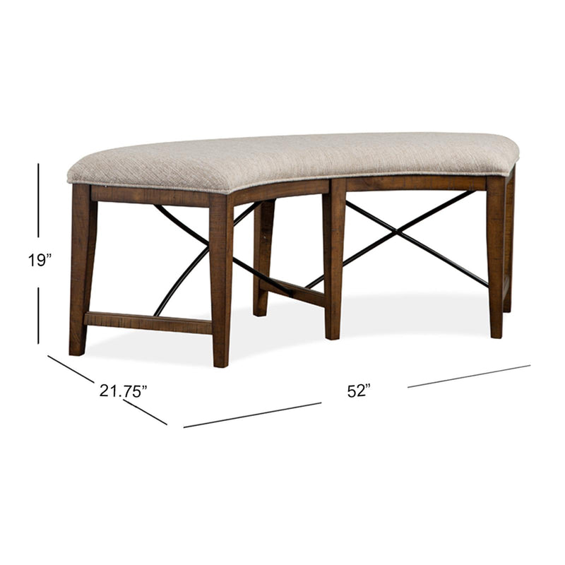 Magnussen Bay Creek D4398-67 Curved Bench with Upholstered Seat IMAGE 6