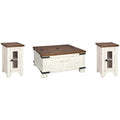  Signature Design by Ashley Wystfield T459T2 Coffee Table and 2 Chairside End Tables IMAGE 1